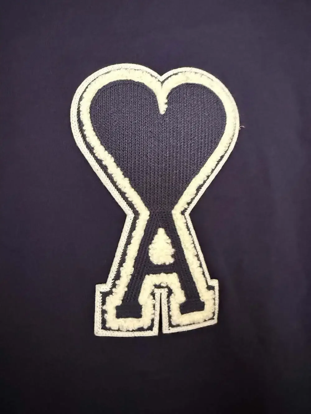 AMI Alexandre Mattiussi Navy Ami de Coeur Knitted Patch T-Shirt